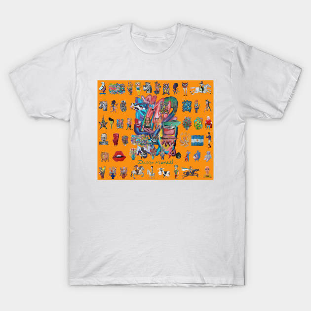 Many Things Graffiti Orange T-Shirt by diegomanuel